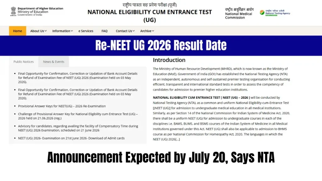 re-neet ug result 2026 scorecard download
