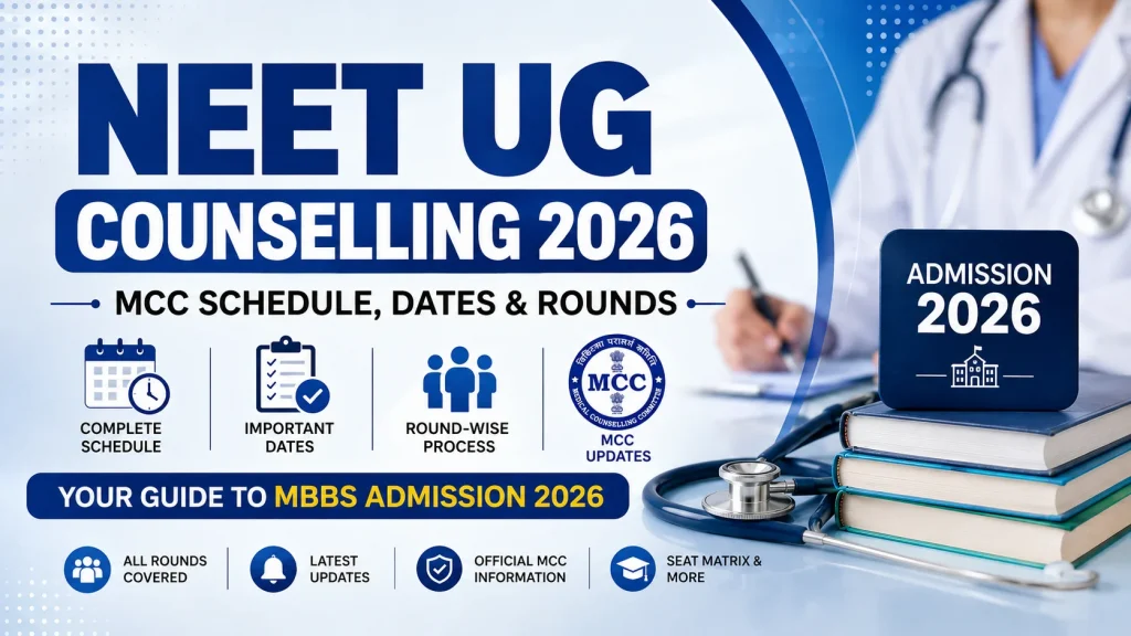 NEET Counselling 2026 guide covering MCC registration, choice filling, seat allotment and MBBS admission.