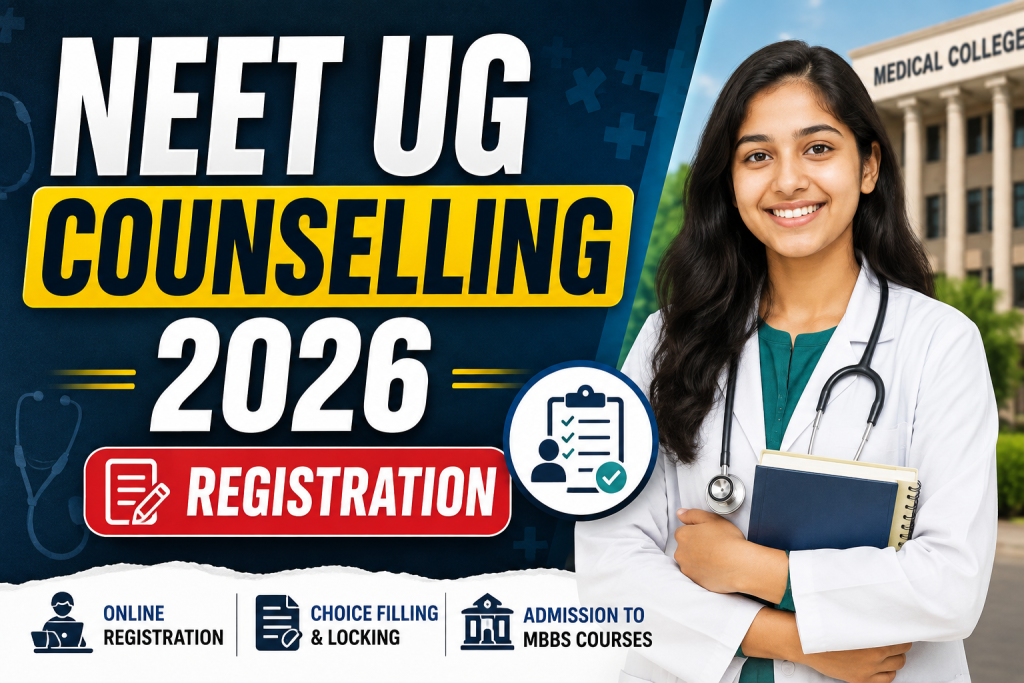 NEET Counselling 2026 guide covering MCC registration, choice filling, seat allotment and MBBS admission.